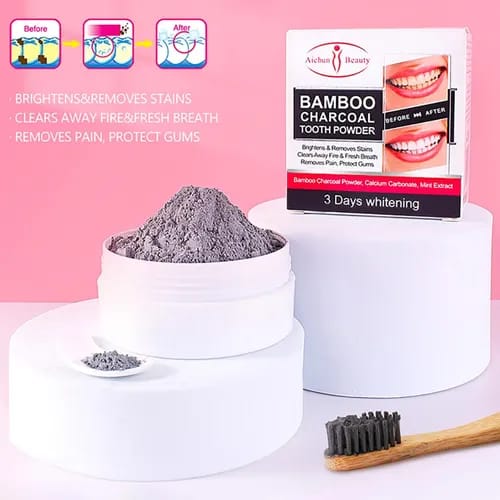 Polvo Dental Blanqueador Carbón de Bambú